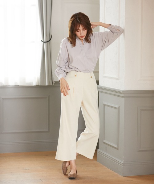 Rewde（ルゥデ）の「起毛ストレッチセミフレアタックパンツ（1R12-10078）（その他パンツ・レディース・ホワイト/チャコールグレー/ベージュ・S/M/L）」の19枚目の写真