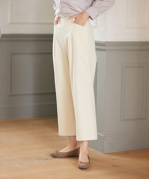 Rewde（ルゥデ）の「起毛ストレッチセミフレアタックパンツ（1R12-10078）（その他パンツ・レディース・ホワイト/チャコールグレー/ベージュ・S/M/L）」の21枚目の写真