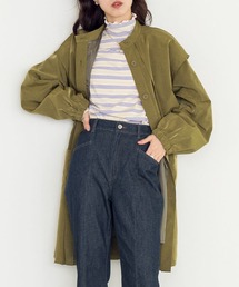 w closet | ポリナイロンツイルケープジャケットコート(ノーカラーコート)