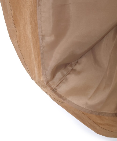 w closet（ダブルクローゼット）の「ポリナイロンツイルケープジャケットコート（ノーカラーコート・レディース・ライトカーキ/ベージュ・FREE）」の3枚目の写真