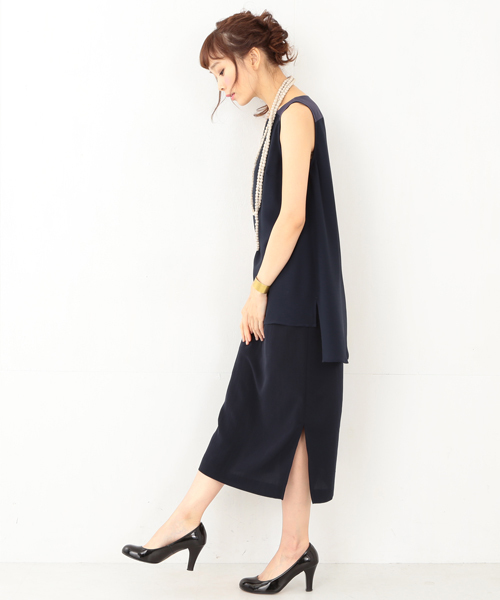 CAROLINA GLASER（カロリナ グレイサー）の「◎CAROLINA GLASER / シフォン マキシワンピース（ワンピース・レディース・クリーム/ネイビー・ONE SIZE）」の21枚目の写真