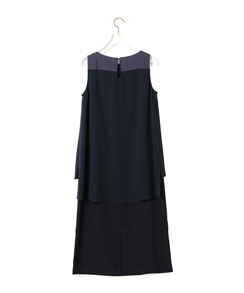 CAROLINA GLASER（カロリナ グレイサー）の「◎CAROLINA GLASER / シフォン マキシワンピース（ワンピース・レディース・クリーム/ネイビー・ONE SIZE）」の8枚目の写真