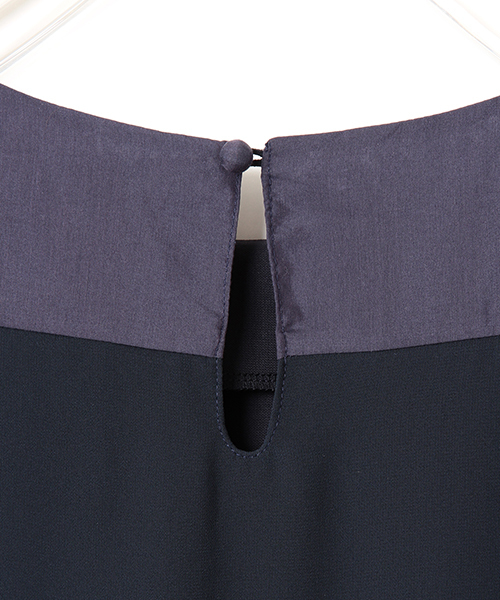 CAROLINA GLASER（カロリナ グレイサー）の「◎CAROLINA GLASER / シフォン マキシワンピース（ワンピース・レディース・クリーム/ネイビー・ONE SIZE）」の9枚目の写真