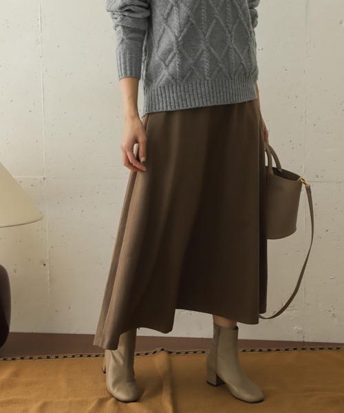 URBAN RESEARCH DOORS（アーバンリサーチドアーズ）の「ヘリンボーンフレアスカート∴（スカート・レディース・チャコールグレー/モカ/ブラウン・ONE）」の9枚目の写真