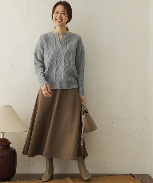 URBAN RESEARCH DOORS（アーバンリサーチドアーズ）の「ヘリンボーンフレアスカート∴（スカート・レディース・チャコールグレー/モカ/ブラウン・ONE）」の20枚目の写真