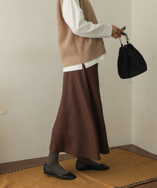 URBAN RESEARCH DOORS（アーバンリサーチドアーズ）の「ヘリンボーンフレアスカート∴（スカート・レディース・チャコールグレー/モカ/ブラウン・ONE）」の13枚目の写真