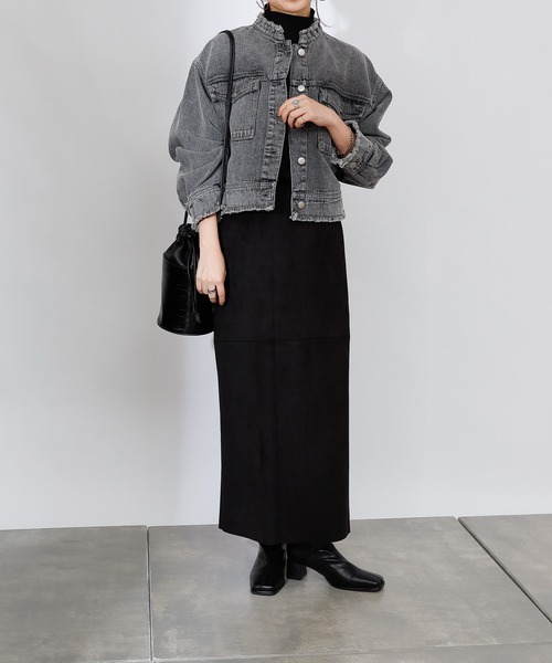 COLONY 2139（コロニートゥーワンスリーナイン）の「デニムノーカラー短丈Gジャン（デニムジャケット・レディース・ブルー/ブラック・FREE）」の11枚目の写真