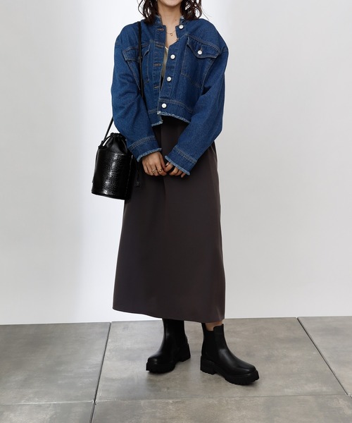 COLONY 2139（コロニートゥーワンスリーナイン）の「デニムノーカラー短丈Gジャン（デニムジャケット・レディース・ブルー/ブラック・FREE）」の18枚目の写真