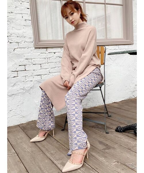 RESEXXY（リゼクシー）の「ジャガードセミフレアニットパンツ（その他パンツ・レディース・ブラック/ブラウン/ブルー・FREE）」の22枚目の写真