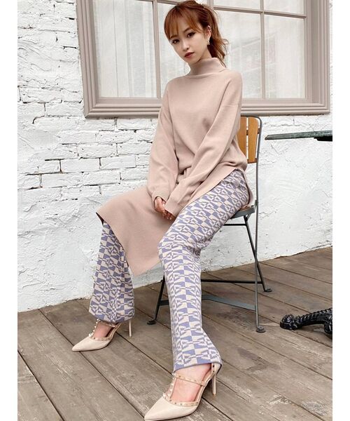 RESEXXY（リゼクシー）の「ジャガードセミフレアニットパンツ（その他パンツ・レディース・ブラック/ブラウン/ブルー・FREE）」の19枚目の写真