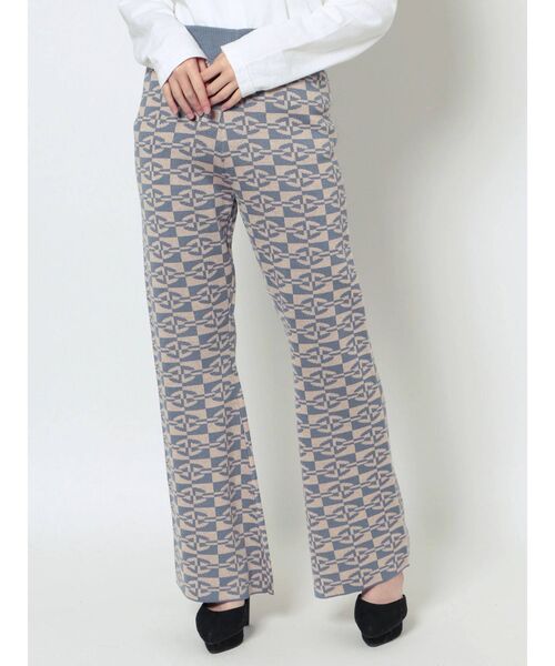 RESEXXY（リゼクシー）の「ジャガードセミフレアニットパンツ（その他パンツ・レディース・ブラック/ブラウン/ブルー・FREE）」の7枚目の写真