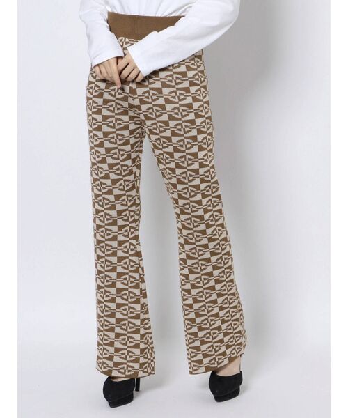 RESEXXY（リゼクシー）の「ジャガードセミフレアニットパンツ（その他パンツ・レディース・ブラック/ブラウン/ブルー・FREE）」の6枚目の写真