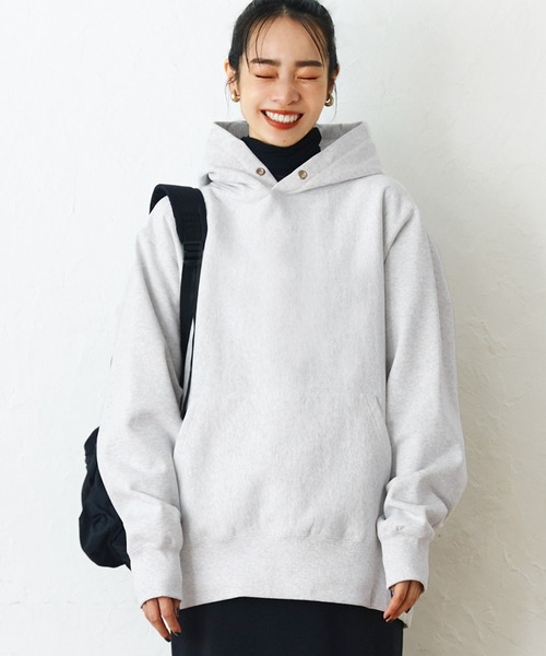 coca(coca)(コカ)の「\新色登場/ユニセックス裏起毛フーディー(パーカー・レディース・ブラック/グレー/アイボリー/ブルー/チャコール/ライトグレー/ネイビー・M/L/XL)」の4枚目の写真