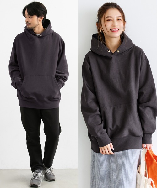 coca(coca)(コカ)の「\新色登場/ユニセックス裏起毛フーディー(パーカー・レディース・ブラック/グレー/アイボリー/ブルー/チャコール/ライトグレー/ネイビー・M/L/XL)」の5枚目の写真