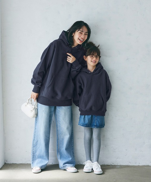 coca(coca)(コカ)の「\新色登場/ユニセックス裏起毛フーディー(パーカー・レディース・ブラック/グレー/アイボリー/ブルー/チャコール/ライトグレー/ネイビー・M/L/XL)」の12枚目の写真