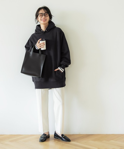 coca(coca)(コカ)の「\新色登場/ユニセックス裏起毛フーディー(パーカー・レディース・ブラック/グレー/アイボリー/ブルー/チャコール/ライトグレー/ネイビー・M/L/XL)」の9枚目の写真