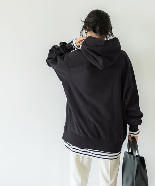 coca(coca)(コカ)の「\新色登場/ユニセックス裏起毛フーディー(パーカー・レディース・ブラック/グレー/アイボリー/ブルー/チャコール/ライトグレー/ネイビー・M/L/XL)」の10枚目の写真