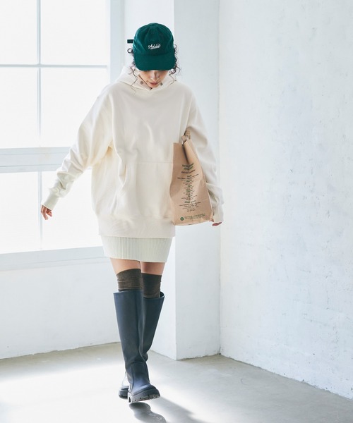 coca(coca)(コカ)の「\新色登場/ユニセックス裏起毛フーディー(パーカー・レディース・ブラック/グレー/アイボリー/ブルー/チャコール/ライトグレー/ネイビー・M/L/XL)」の18枚目の写真