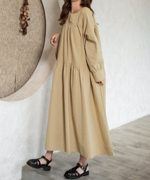 DAY CLOSET | レディース 長袖ティアードコットンワンピース(ワンピース)