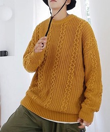 Cable Crew Neck Knit Sweater WO21W3TP11 【WB ORIGINALS】