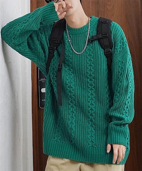 WESTBOY(ウエストボーイ)の「Cable Crew Neck Knit Sweater WO21W3TP11 【WB ORIGINALS】(ニット/セーター・メンズ・ホワイト/ブラック/イエロー/グリーン・M/L/XL)」の22枚目の写真