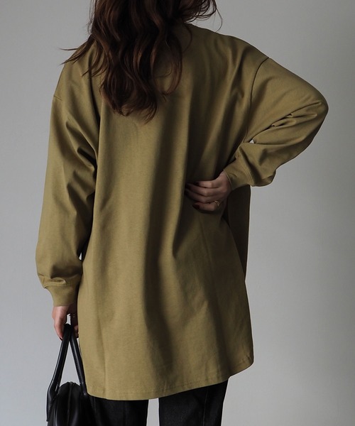 Riberry（リベリー）の「胸ポケットプリント付きロンT（Tシャツ/カットソー・レディース・オフホワイト/スミクロ/モカ/グリーン/ブルー/ピンク・FREE）」の20枚目の写真