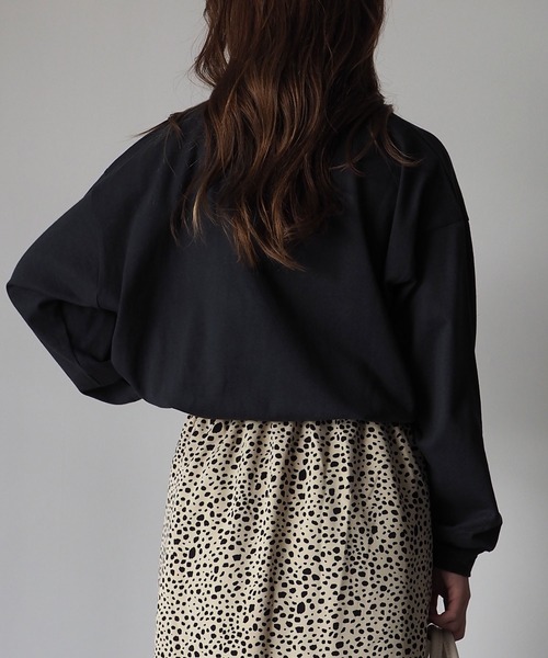 Riberry（リベリー）の「胸ポケットプリント付きロンT（Tシャツ/カットソー・レディース・オフホワイト/スミクロ/モカ/グリーン/ブルー/ピンク・FREE）」の13枚目の写真