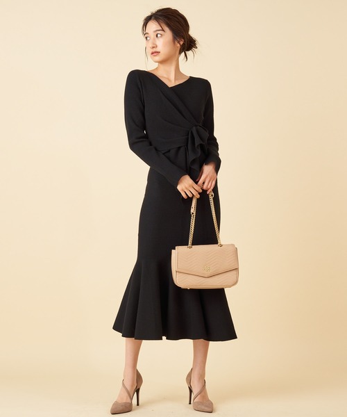 ROYAL PARTY（ロイヤルパーティー）の「【丈が選べる】ウエストマークマーメイドワンピース（ワンピース・レディース・ブラック/ピンク/ベージュ・SHORT/FREE）」の22枚目の写真