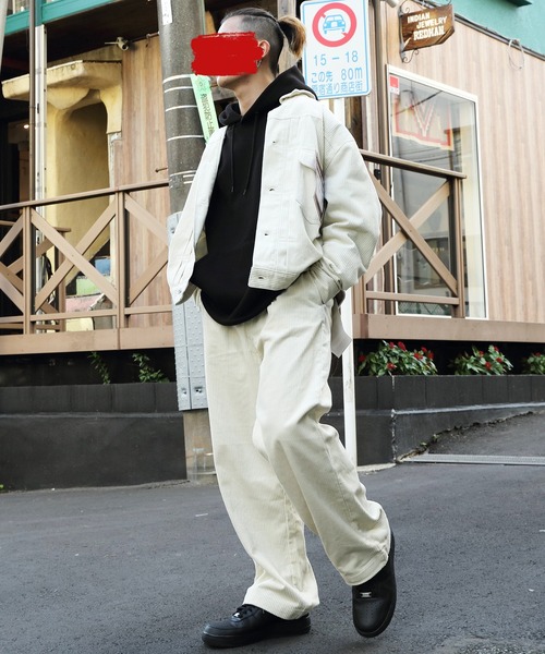 ８(eight)（エイト）の「太ピッチコーデュロイワイドパンツ（チノパンツ・メンズ・アイボリー/ブラック/ダークグリーン/ダークブラウン/ダークブルー・MEDIUM/SMALL/LARGE）」の14枚目の写真