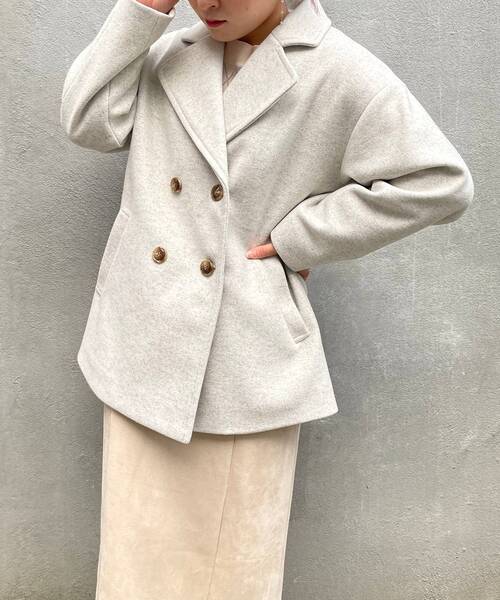 MAJESTIC LEGON（マジェスティックレゴン）の「イロドリミドルコート（その他アウター・レディース・アイボリー/オートミール/イエロー/ピンク系その他/ミント/ブルー系その他5/ブラック・SMALL/MEDIUM）」の2枚目の写真