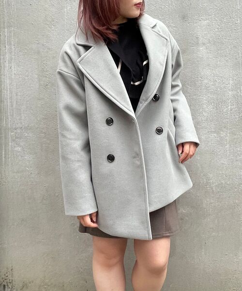 MAJESTIC LEGON（マジェスティックレゴン）の「イロドリミドルコート（その他アウター・レディース・アイボリー/オートミール/イエロー/ピンク系その他/ミント/ブルー系その他5/ブラック・SMALL/MEDIUM）」の5枚目の写真