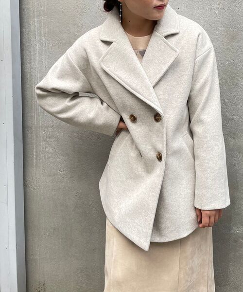 MAJESTIC LEGON（マジェスティックレゴン）の「イロドリミドルコート（その他アウター・レディース・アイボリー/オートミール/イエロー/ピンク系その他/ミント/ブルー系その他5/ブラック・SMALL/MEDIUM）」の10枚目の写真