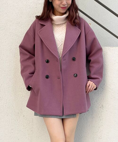 MAJESTIC LEGON（マジェスティックレゴン）の「イロドリミドルコート（その他アウター・レディース・アイボリー/オートミール/イエロー/ピンク系その他/ミント/ブルー系その他5/ブラック・SMALL/MEDIUM）」の18枚目の写真