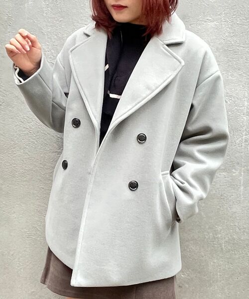 MAJESTIC LEGON（マジェスティックレゴン）の「イロドリミドルコート（その他アウター・レディース・アイボリー/オートミール/イエロー/ピンク系その他/ミント/ブルー系その他5/ブラック・SMALL/MEDIUM）」の20枚目の写真