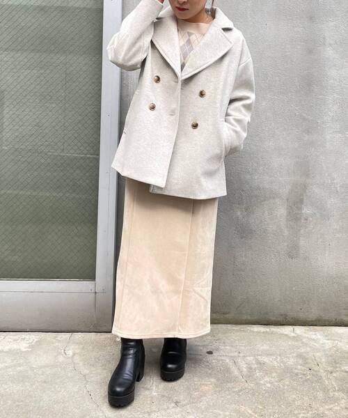 MAJESTIC LEGON（マジェスティックレゴン）の「イロドリミドルコート（その他アウター・レディース・アイボリー/オートミール/イエロー/ピンク系その他/ミント/ブルー系その他5/ブラック・SMALL/MEDIUM）」の13枚目の写真