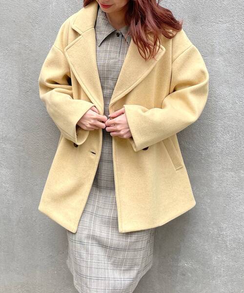 MAJESTIC LEGON（マジェスティックレゴン）の「イロドリミドルコート（その他アウター・レディース・アイボリー/オートミール/イエロー/ピンク系その他/ミント/ブルー系その他5/ブラック・SMALL/MEDIUM）」の14枚目の写真