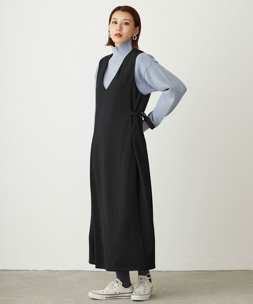 NICOLE white（ニコルホワイト）の「カットジャンスカ（ジャンパースカート・レディース・ブラック/キャメル/グリーン・FREE）」の17枚目の写真