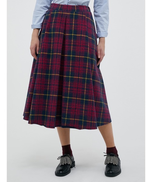 MAX&Co.（マックス アンド コー）の「MAX＆Co. [コニコ] タータン フリース スカート（スカート・レディース・グリーン/ボルドー・SMALL/MEDIUM/LARGE/X-SMALL）」の7枚目の写真