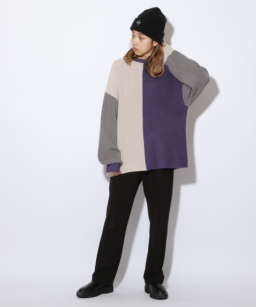 PBLIM（ページボーイリム）の「【PAGEBOYLIM】マルチパターンニット（ニット/セーター・レディース・グリーン系その他/パープル系その他・FREE）」の11枚目の写真