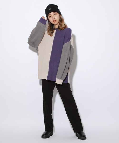 PBLIM（ページボーイリム）の「【PAGEBOYLIM】マルチパターンニット（ニット/セーター・レディース・グリーン系その他/パープル系その他・FREE）」の18枚目の写真