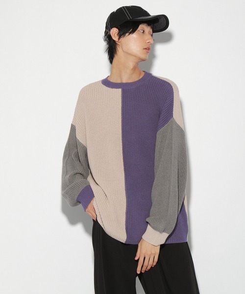 PBLIM（ページボーイリム）の「【PAGEBOYLIM】マルチパターンニット（ニット/セーター・レディース・グリーン系その他/パープル系その他・FREE）」の8枚目の写真