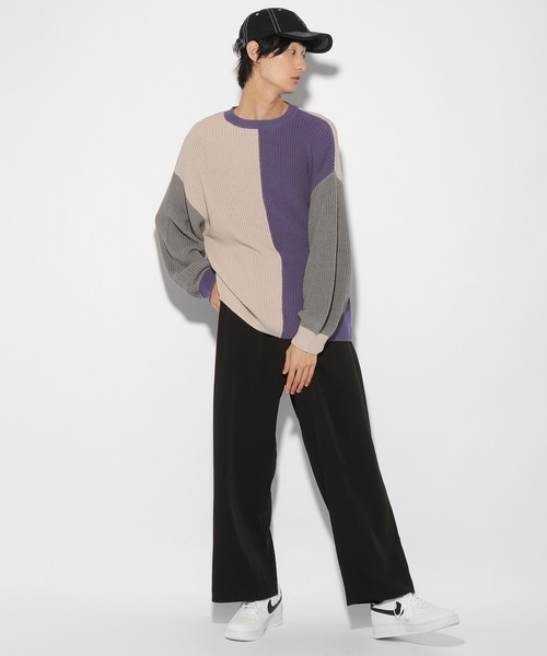 PBLIM（ページボーイリム）の「【PAGEBOYLIM】マルチパターンニット（ニット/セーター・レディース・グリーン系その他/パープル系その他・FREE）」の4枚目の写真