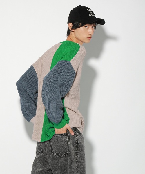 PBLIM（ページボーイリム）の「【PAGEBOYLIM】マルチパターンニット（ニット/セーター・レディース・グリーン系その他/パープル系その他・FREE）」の9枚目の写真