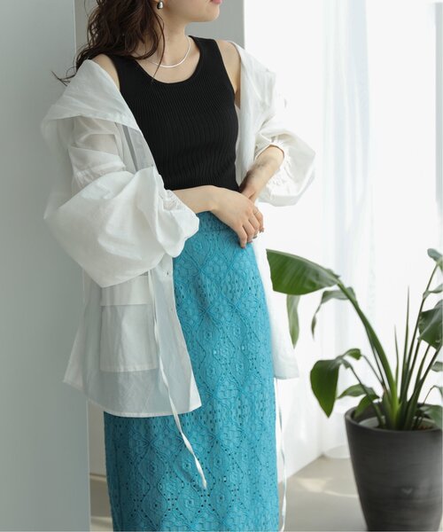 RAY CASSIN（レイカズン）の「ランダムピッチリブニットタンク（タンクトップ・レディース・グレイッシュベージュ/ブラック/イエロー/キナリ/パープル・FREE）」の6枚目の写真