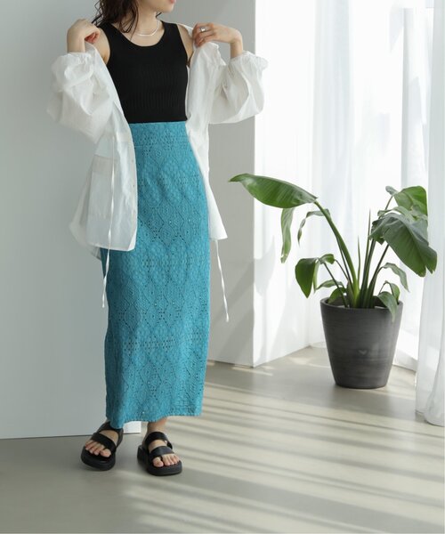 RAY CASSIN（レイカズン）の「ランダムピッチリブニットタンク（タンクトップ・レディース・グレイッシュベージュ/ブラック/イエロー/キナリ/パープル・FREE）」の7枚目の写真