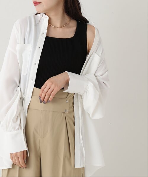 RAY CASSIN（レイカズン）の「ランダムピッチリブニットタンク（タンクトップ・レディース・グレイッシュベージュ/ブラック/イエロー/キナリ/パープル・FREE）」の8枚目の写真