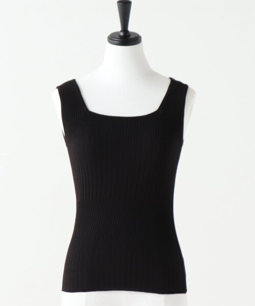 RAY CASSIN（レイカズン）の「ランダムピッチリブニットタンク（タンクトップ・レディース・グレイッシュベージュ/ブラック/イエロー/キナリ/パープル・FREE）」の9枚目の写真