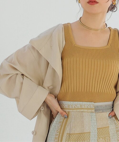 RAY CASSIN（レイカズン）の「ランダムピッチリブニットタンク（タンクトップ・レディース・グレイッシュベージュ/ブラック/イエロー/キナリ/パープル・FREE）」の11枚目の写真