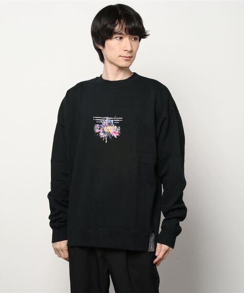 A4A（エーフォーエー）の「A4A (エーフォーエー) SPLASH SWEAT/スプラッシュクルースウェット（スウェット・メンズ・ブラック/ホワイト・FREE）」の2枚目の写真