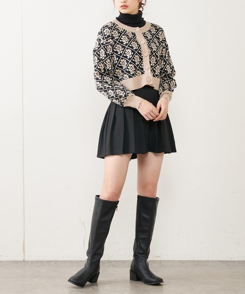 OLIVE des OLIVE（オリーブデオリーブ）の「ジャガードカーディガン（カーディガン/ボレロ・レディース・オフホワイト/ブラック/ラベンダー/グレー・FREE）」の11枚目の写真